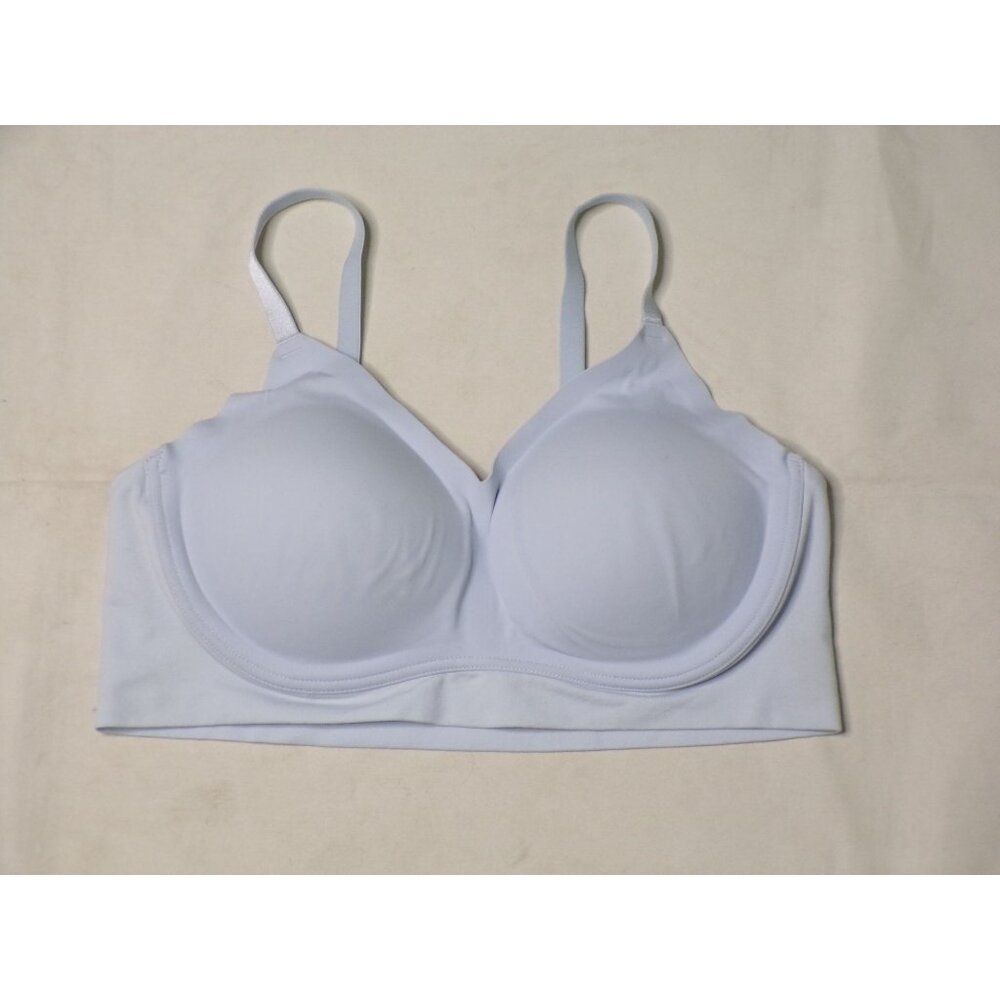 🆕TRUE & CO. Body Lift Triangle Soft Form Band Wireless Bra Powder Blue Medium - Picture 5 of 7